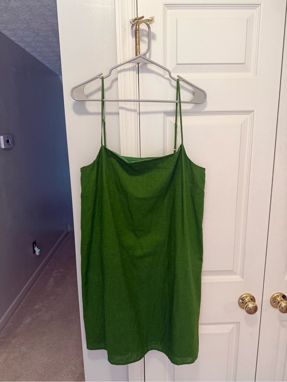 Large Loft green slip dress with thin spaghetti straps
